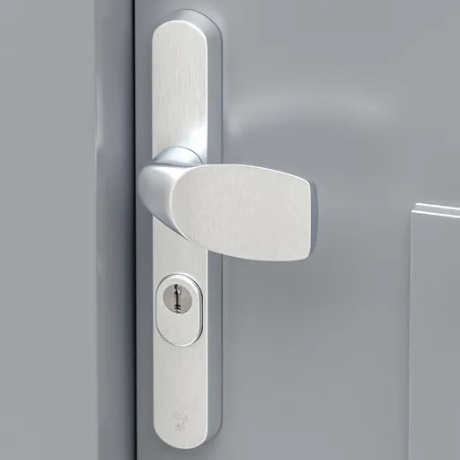 AXA Veiligheidsbeslag Oval Plus smal kruk Wing+U PC92 anti-kerntrek aluminium naturel - Deurbeslag-expert