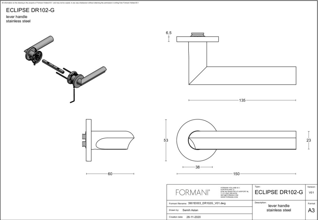 Formani | Deurkruk | David Rockwell | DR102-G | PVD mat zwart