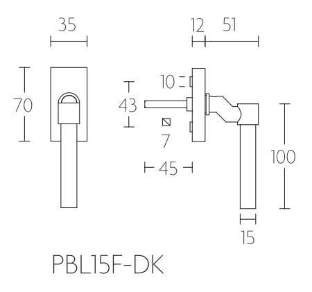 Formani PBL15F-DK draaikiepgarnituur verkropt niet afsluitbaar wit rechts/links draaiend