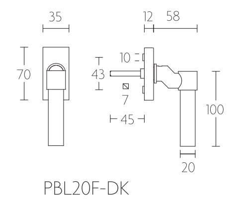 Formani PBL20F-DK draaikiepgarnituur verkropt niet afsluitbaar mat zwart rechts/links draaiend