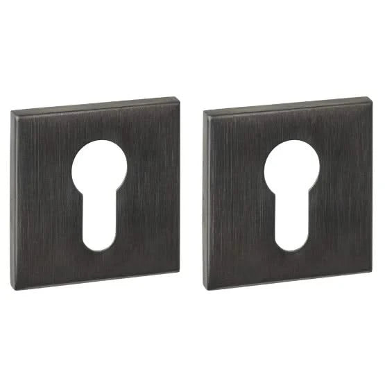 Q cilinderrozetten verdekt 53x53x6mm PVD Antraciet