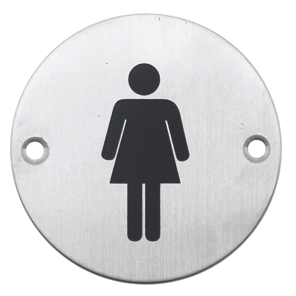 Pictogram Vrouw Rond Inox Plus