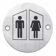Pictogram Man+Vrouw Rond Inox Plus
