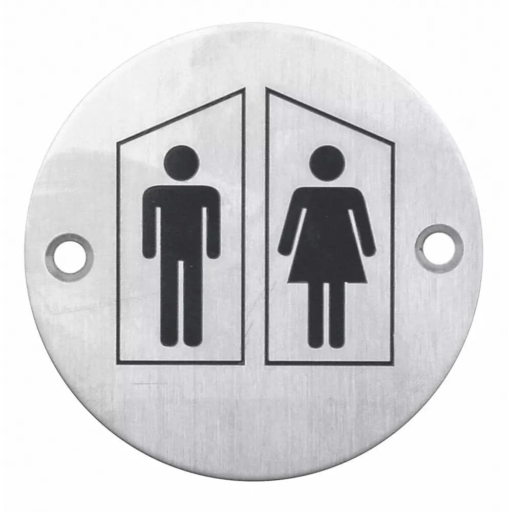Pictogram Man+Vrouw Rond Inox Plus