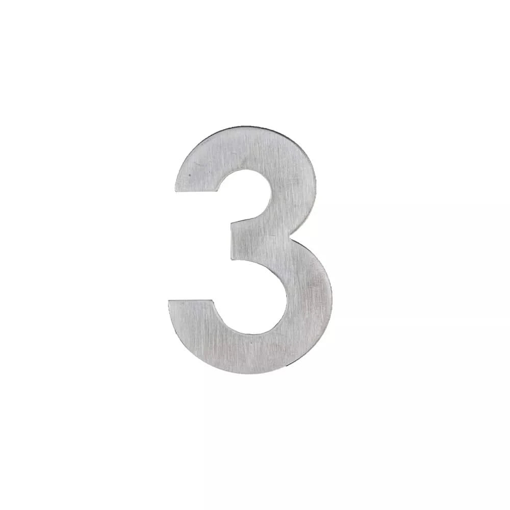 HDD Pro Huisnummer Plat Klein Zelfklevend 3 Inox Plus