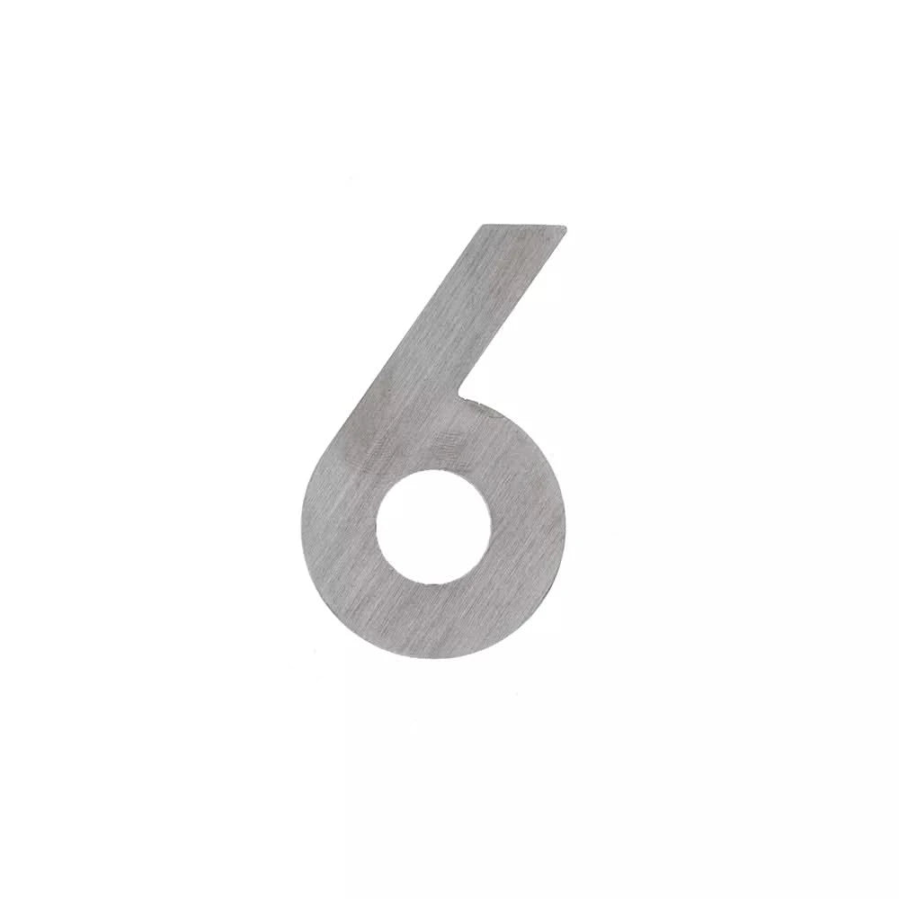 HDD Pro Huisnummer Plat Klein Zelfklevend 6 Inox Plus