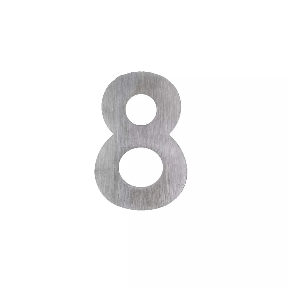 HDD Pro Huisnummer Plat Klein Zelfklevend 8 Inox Plus