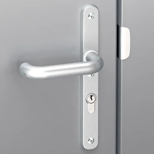 AXA Veiligheidsbeslag Oval Plus smal kruk Wing+U PC92 anti-kerntrek aluminium naturel - Deurbeslag-expert