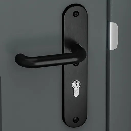 AXA Veiligheidsbeslag Oval Plus kruk Wing+U PC72 anti-kerntrek zwart - Deurbeslag-expert