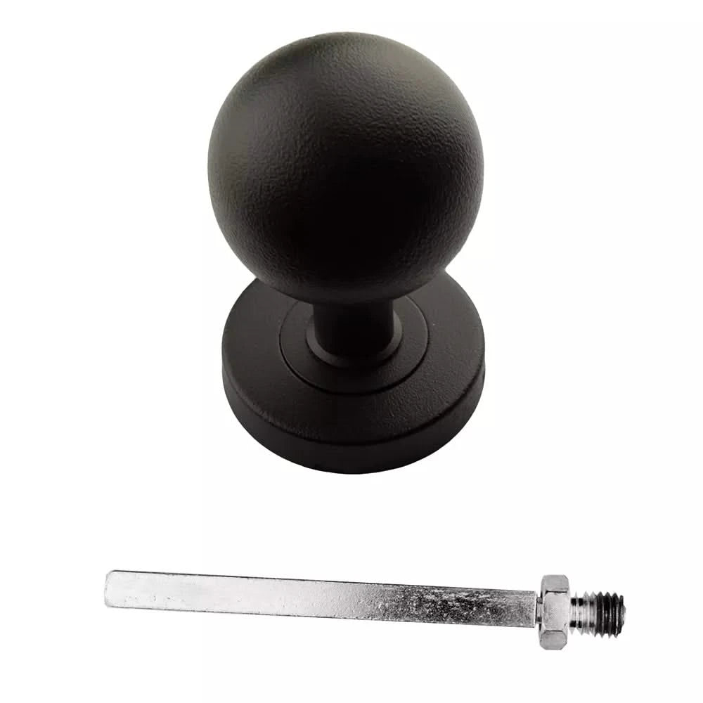 HDD Pro Voordeurknop Top B 50 Op Rozas Zwart Structuur UV - Deurbeslag-expert