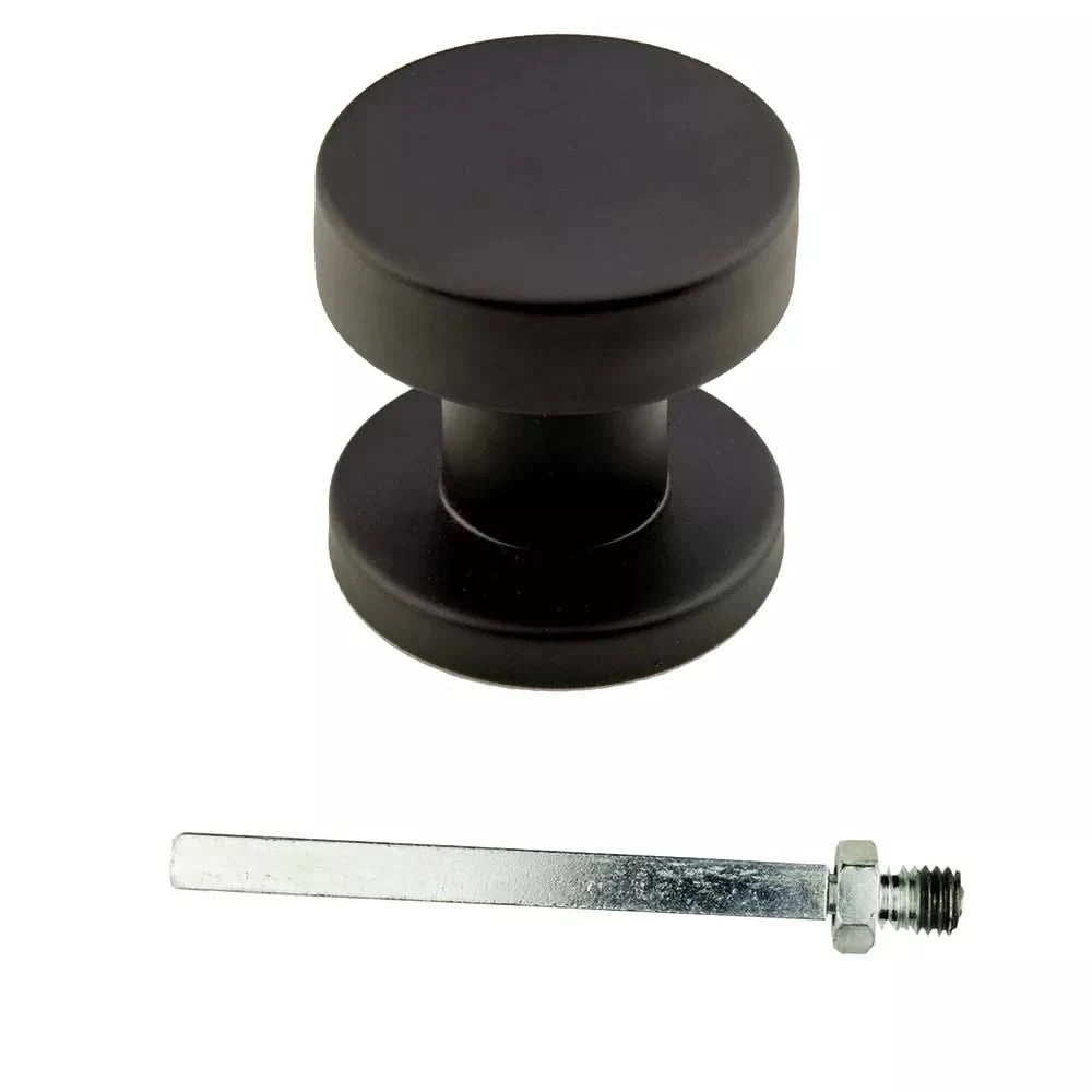 HDD Pro Voordeurknop Top Plat Op Rozas Zwart - Deurbeslag-expert