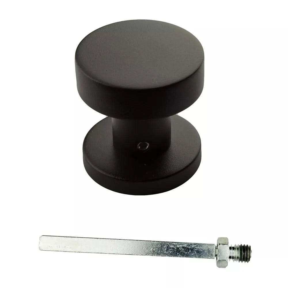 HDD Pro Voordeurknop Top Plat Op Rozas Zwart Structuur UV - Deurbeslag-expert