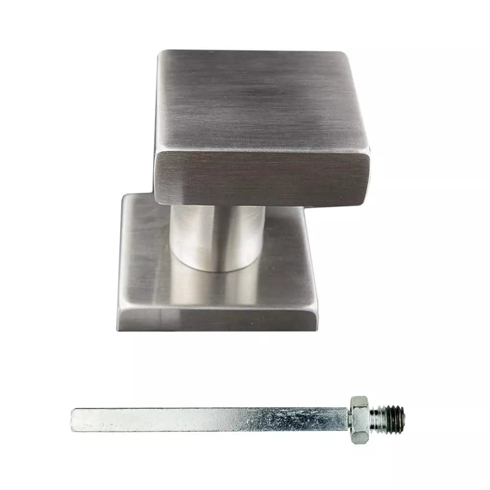 HDD Pro Voordeurknop Top Carre Schuin Op Rozas Inox Plus - Deurbeslag-expert