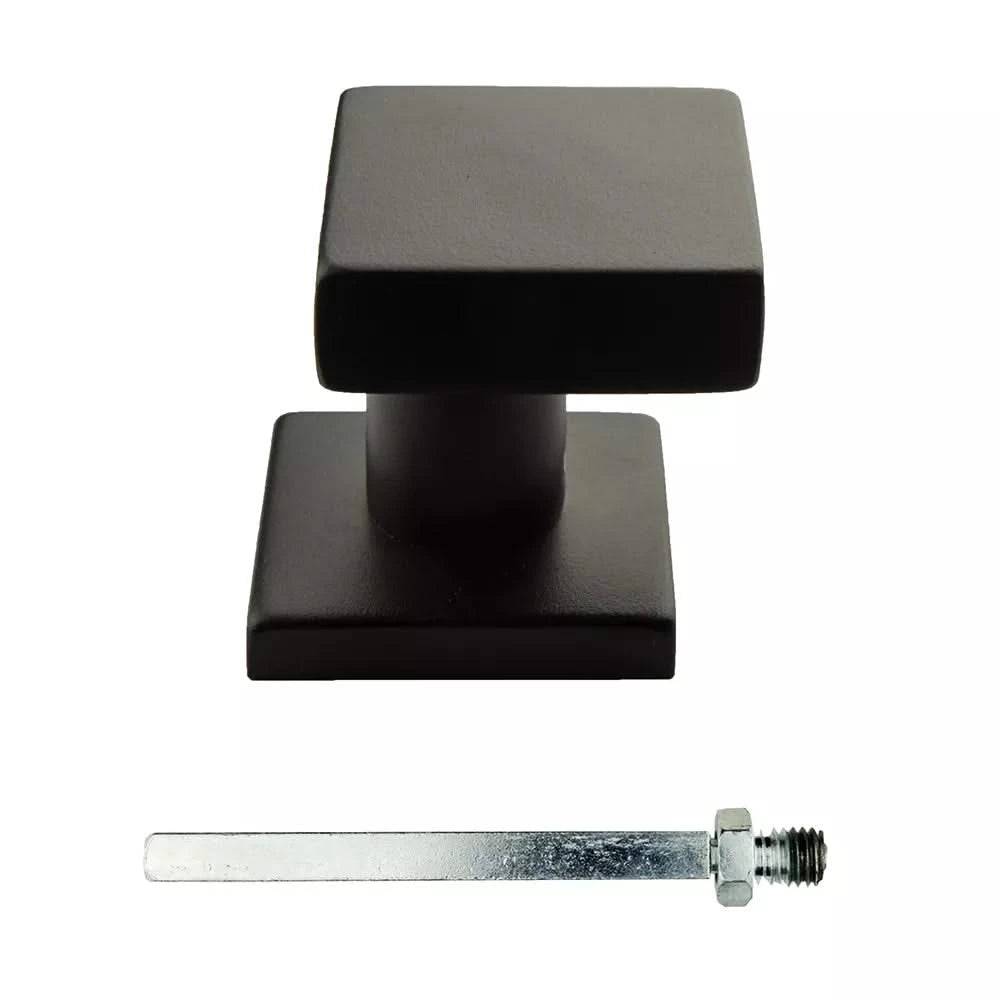 HDD Pro Voordeurknop Top Carre Schuin Op Rozas Zwart Structuur UV - Deurbeslag-expert