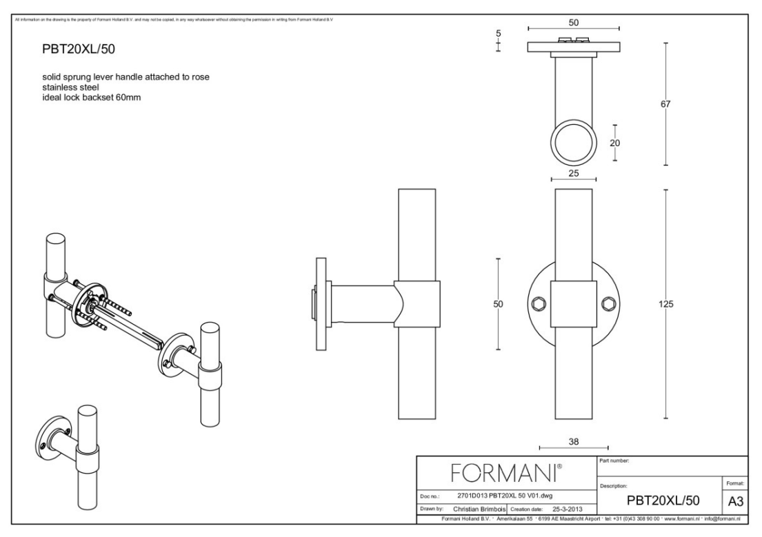 Formani | Deurkruk | Piet Boon | PBT20XL/50 | wit