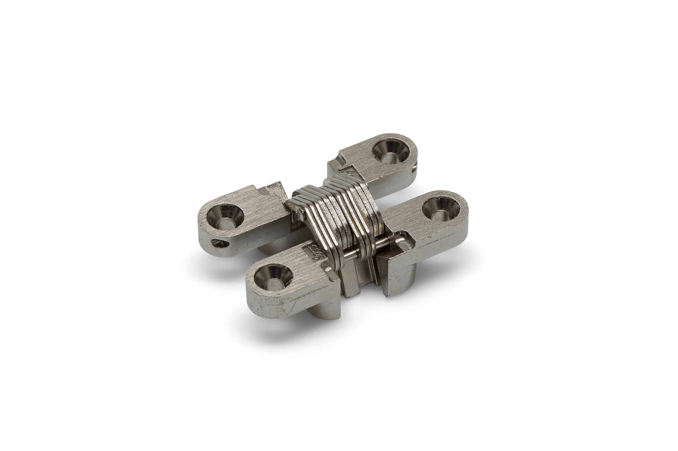 DX SOSS onzichtbaar scharnier 303 NP 13x38 mm vernikkeld - vooraanzicht