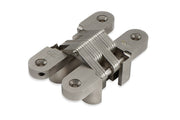 Dulimex DX SOSS onzichtbaar scharnier 204 SS 13x60 mm geborsteld RVS AISI 316, vooraanzicht