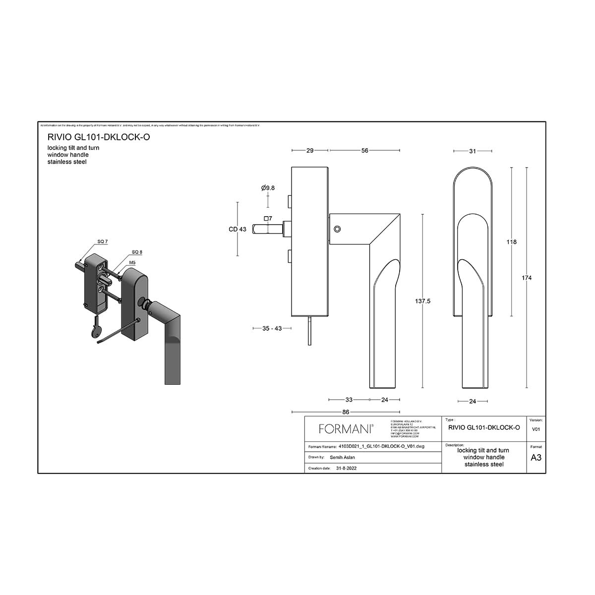 4103D021 1 GL101 DKLOCK O V01