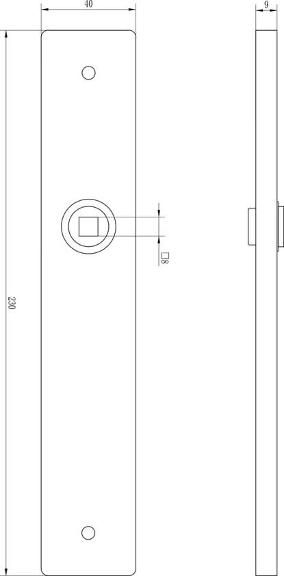 Impresso Lake Mat zwart op Rechthoekig schild met schroeven - Deurbeslag-expert