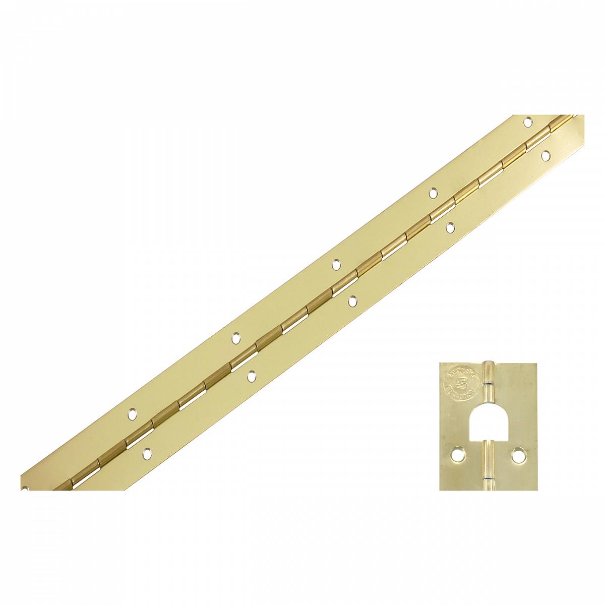 Starx pianoscharnier met ophangoog vermessingd 32 x 750 mm