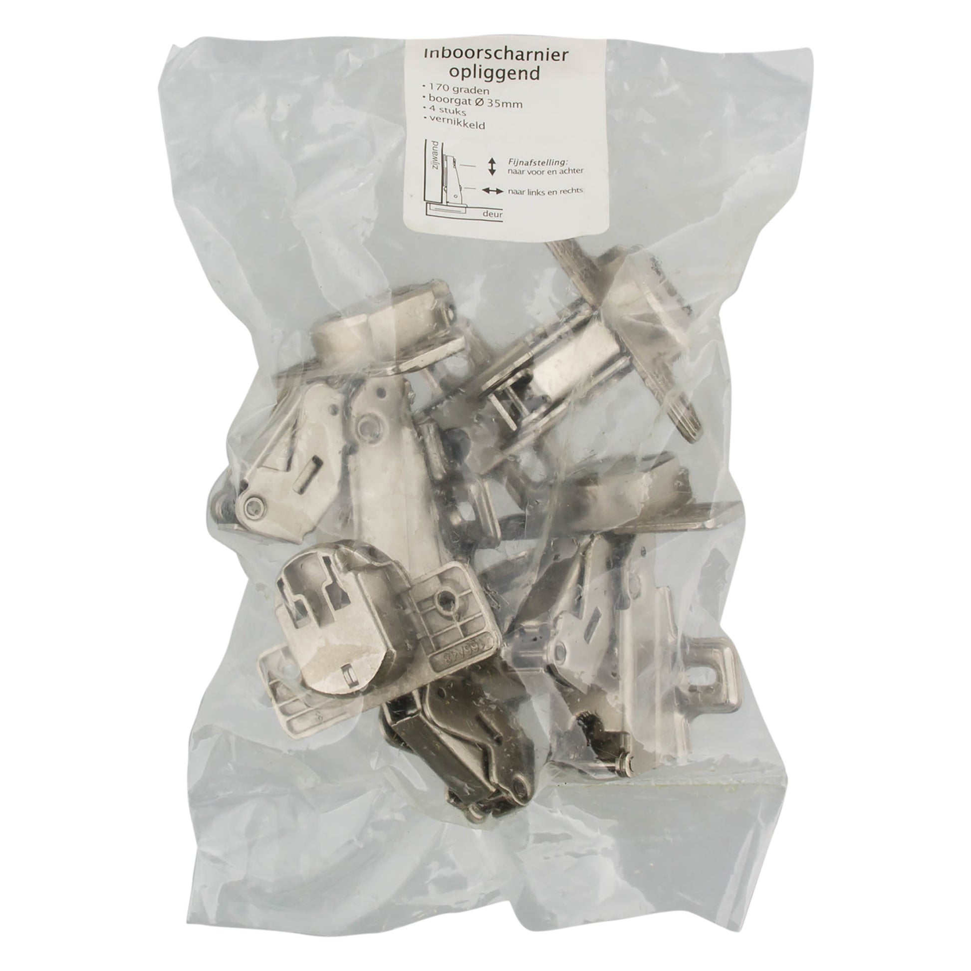 Starx Potscharnier Inbouw Opdek 170° nikkel 35 mm per 4 - afbeelding 2