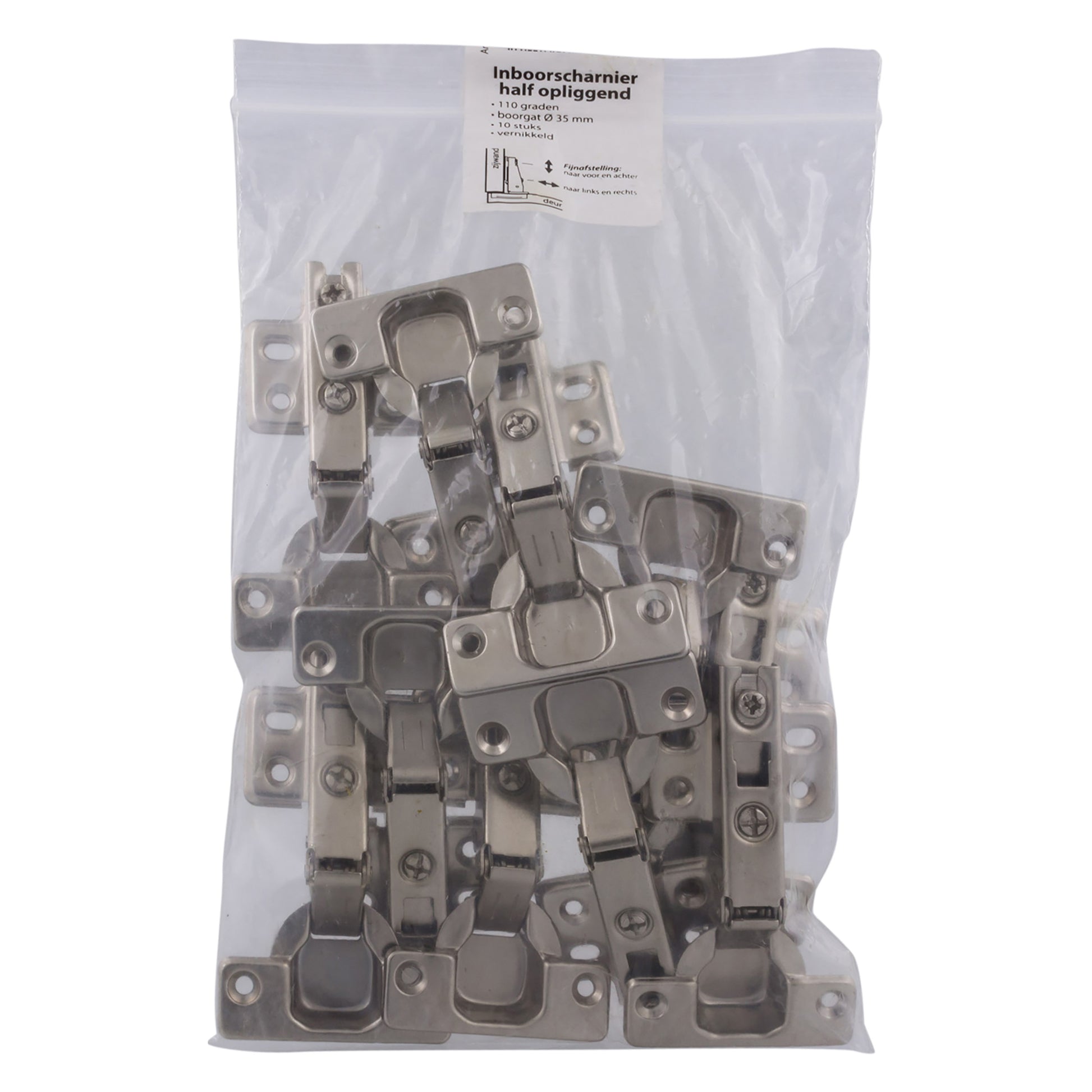 Starx Potscharnier Inbouw Opdek 110° nikkel 35 mm per 10 - afbeelding 2