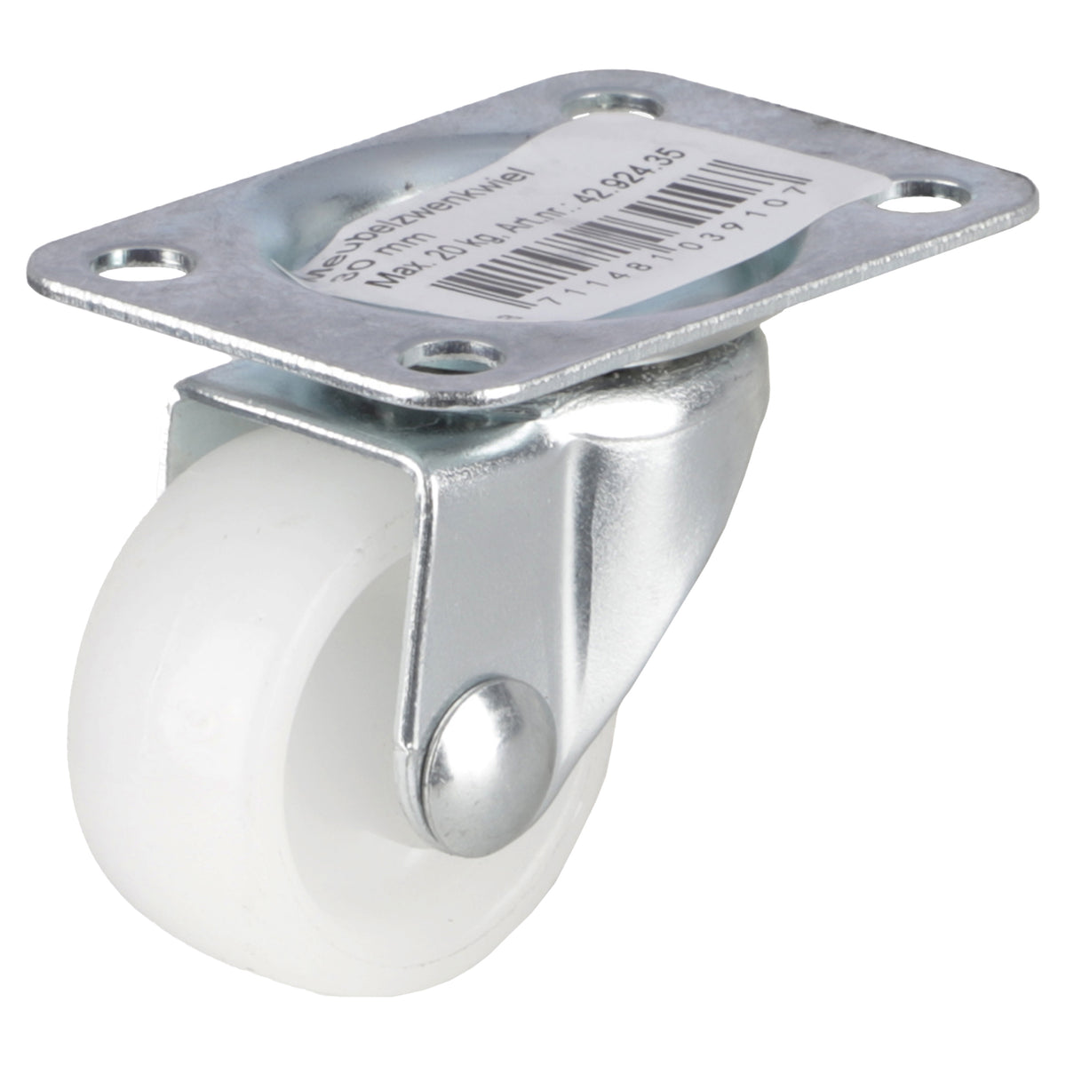 Starx meubelzwenkwiel - op plaat - max 20 kg - 30 mm - verzinkt