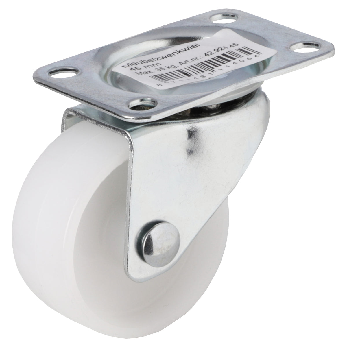 Starx meubelzwenkwiel - op plaat - max 35 kg - 45 mm - verzinkt
