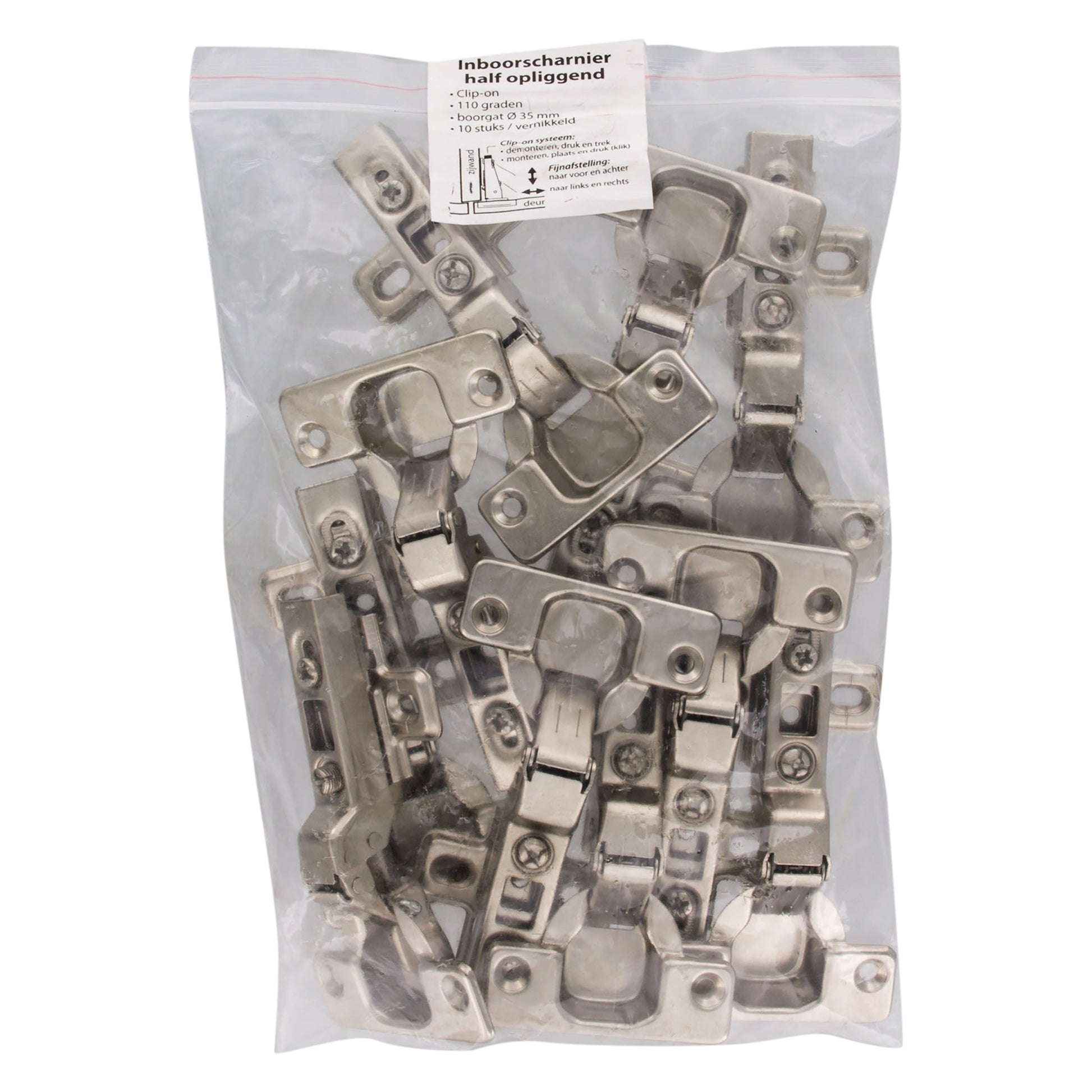 Starx Potscharnier Clip-on Half opdek 110° softclose nikkel 35 mm per 10 - afbeelding 2
