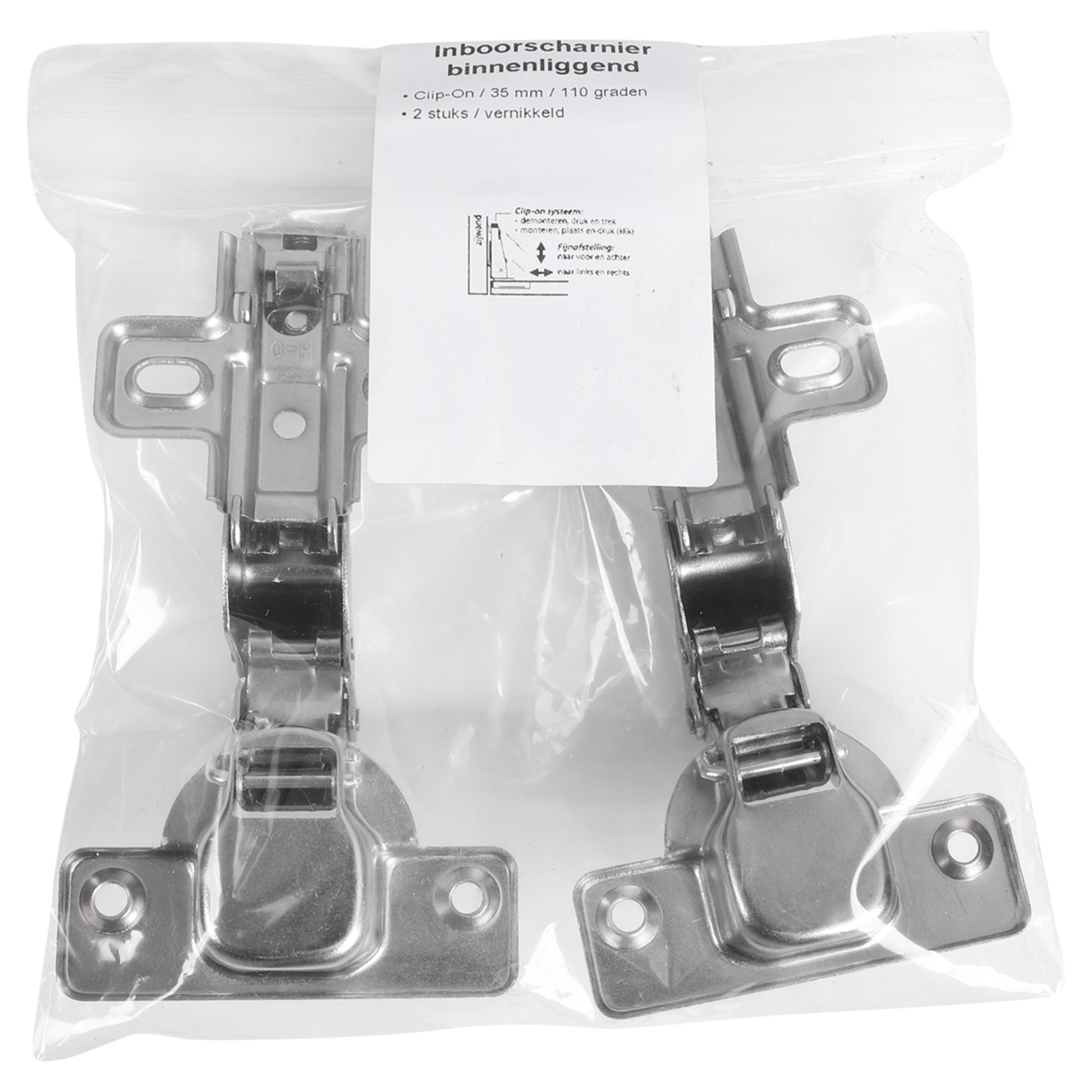 Starx Potscharnier Clip-on Binnenliggend 110° nikkel 35 mm per 2 - afbeelding 2