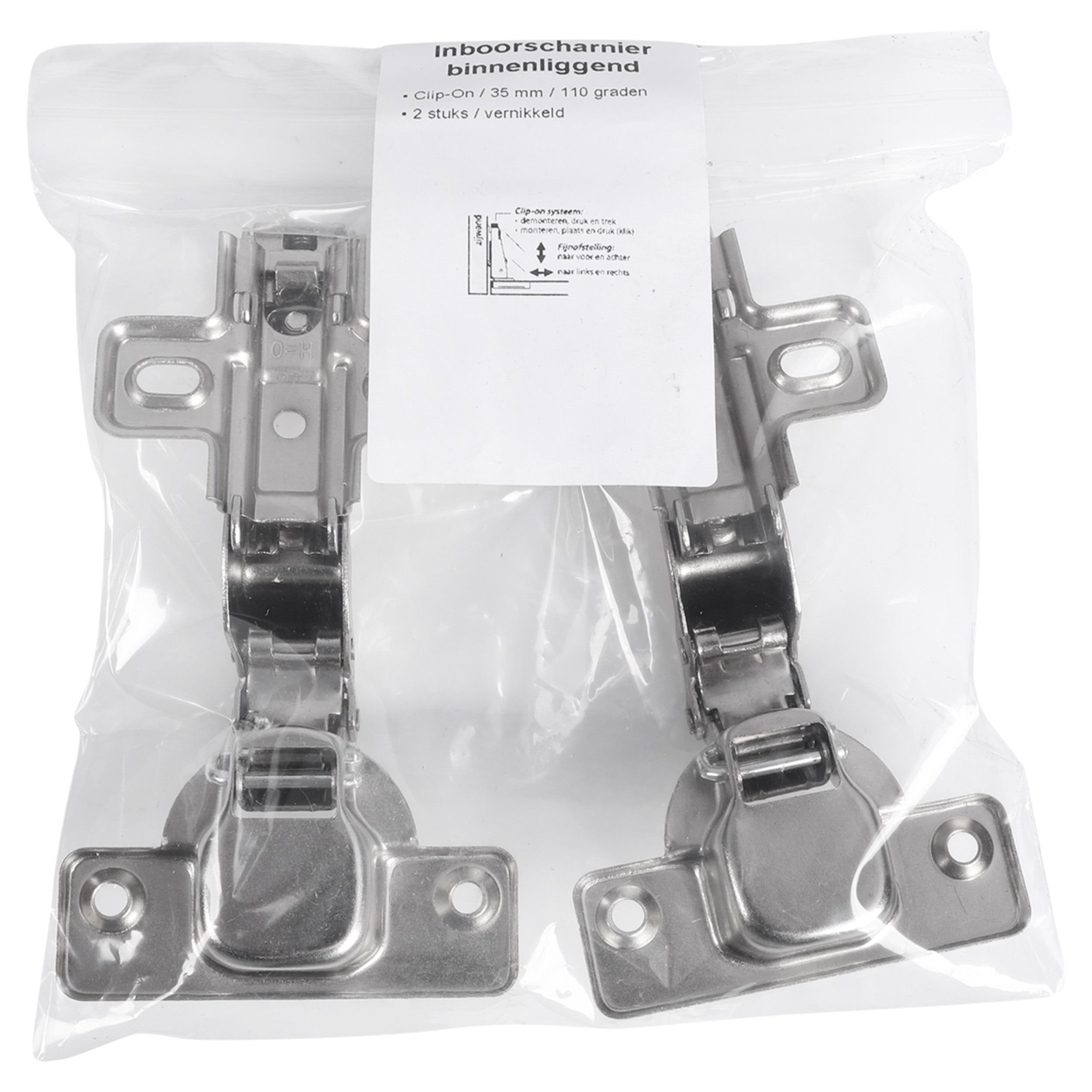 Starx Potscharnier Clip-on Binnenliggend 110° nikkel 35 mm per 2 - afbeelding 2