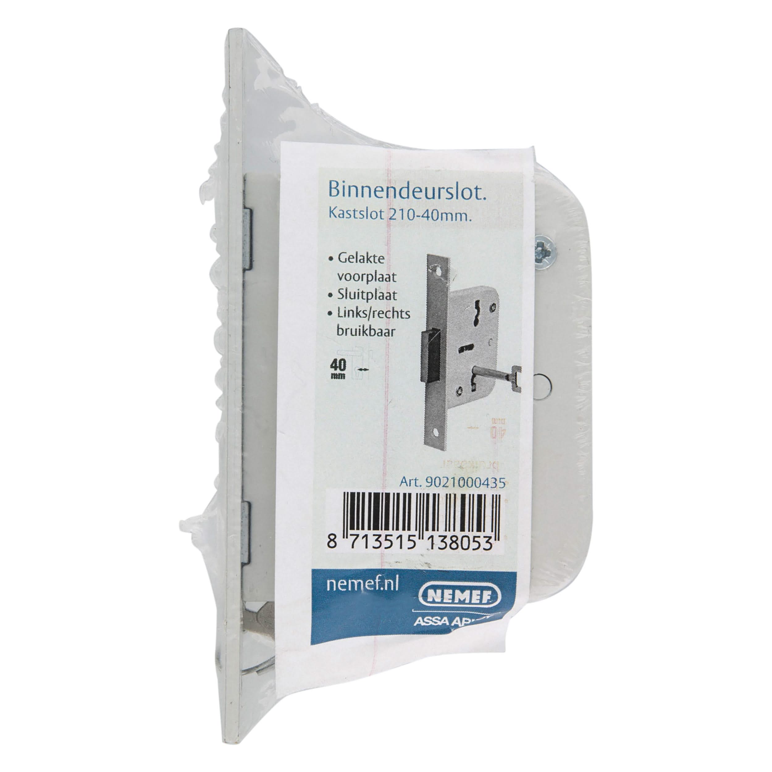 Nemef kastslot 210/40 Wit - Deurbeslag-expert