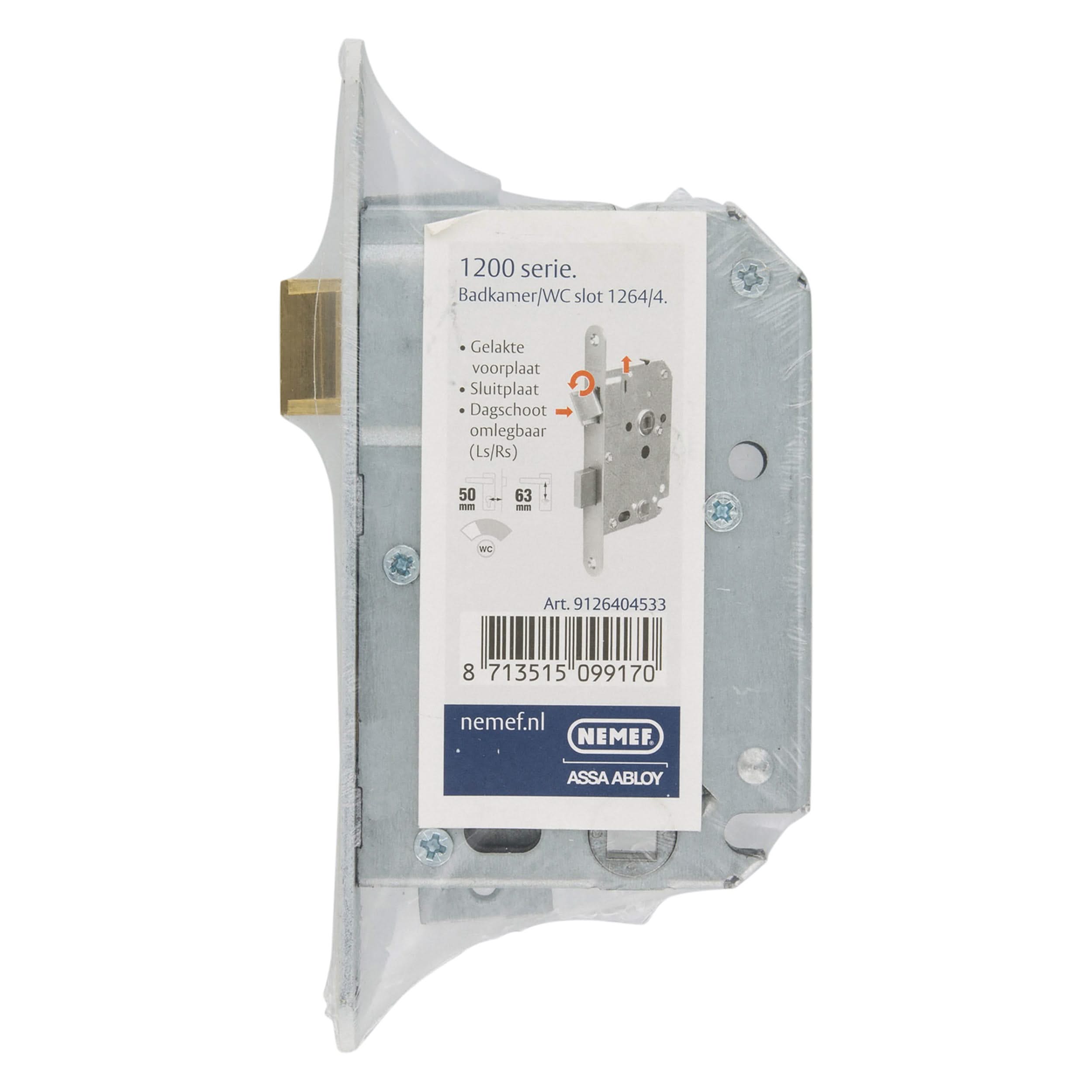 Nemef wc badkamerslot type 1264/4 Wit - Deurbeslag-expert