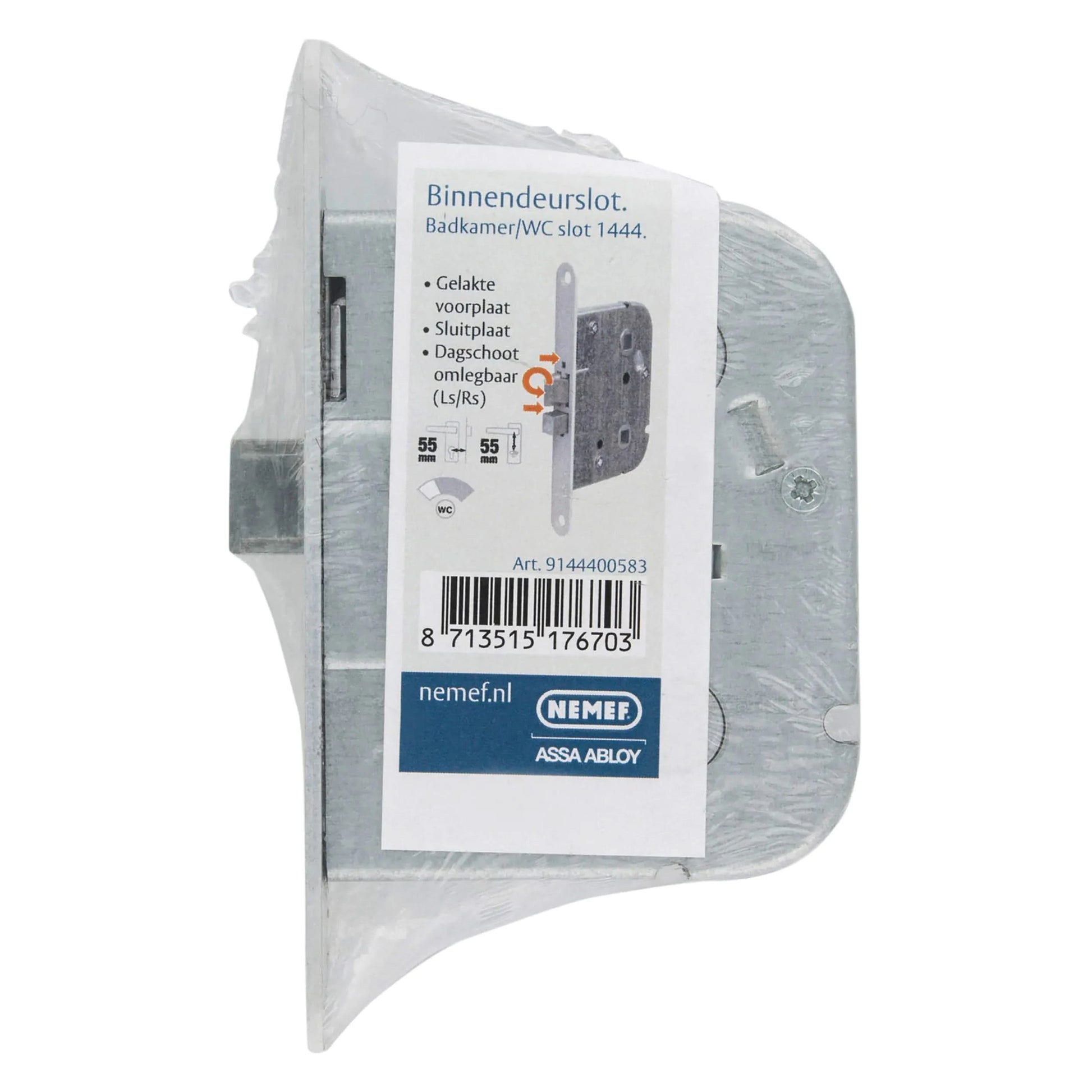 Nemef wc badkamerslot type 1444/5 Wit - Deurbeslag-expert