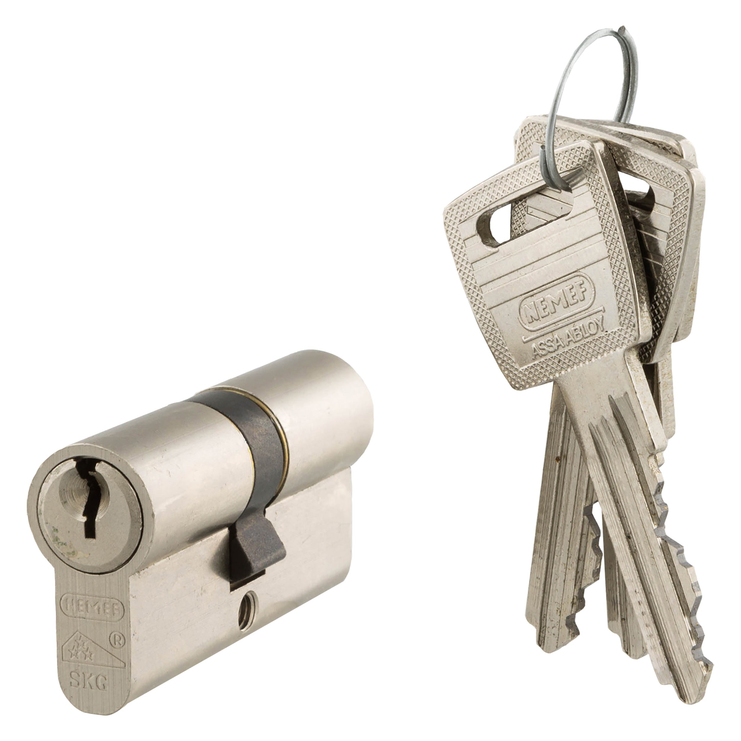 Nemef Profielcilinder vernikkeld SKG3 Security 132/9(2)