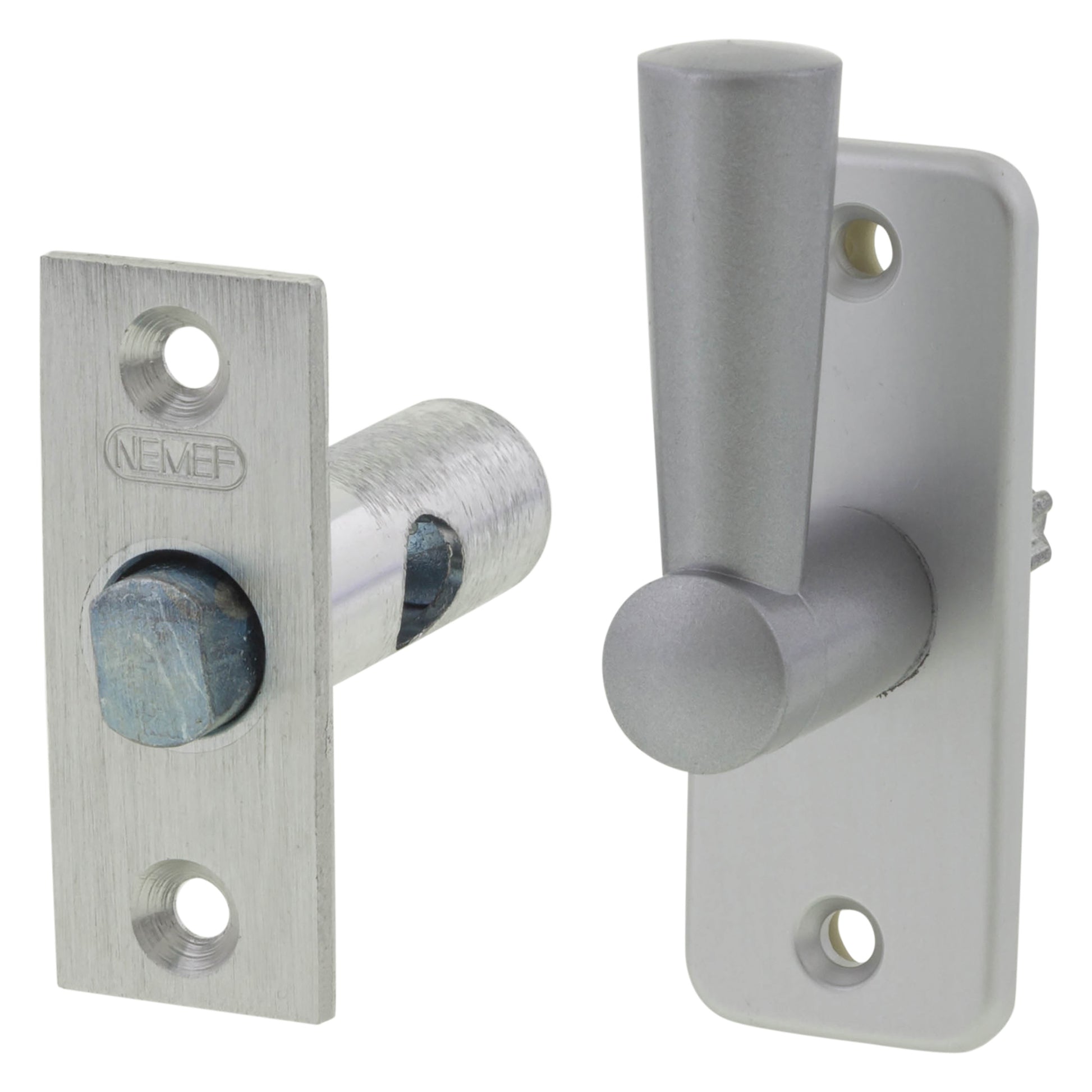 Nemef insteekgrendel 2600/4 aluminium, productfoto vooraanzicht