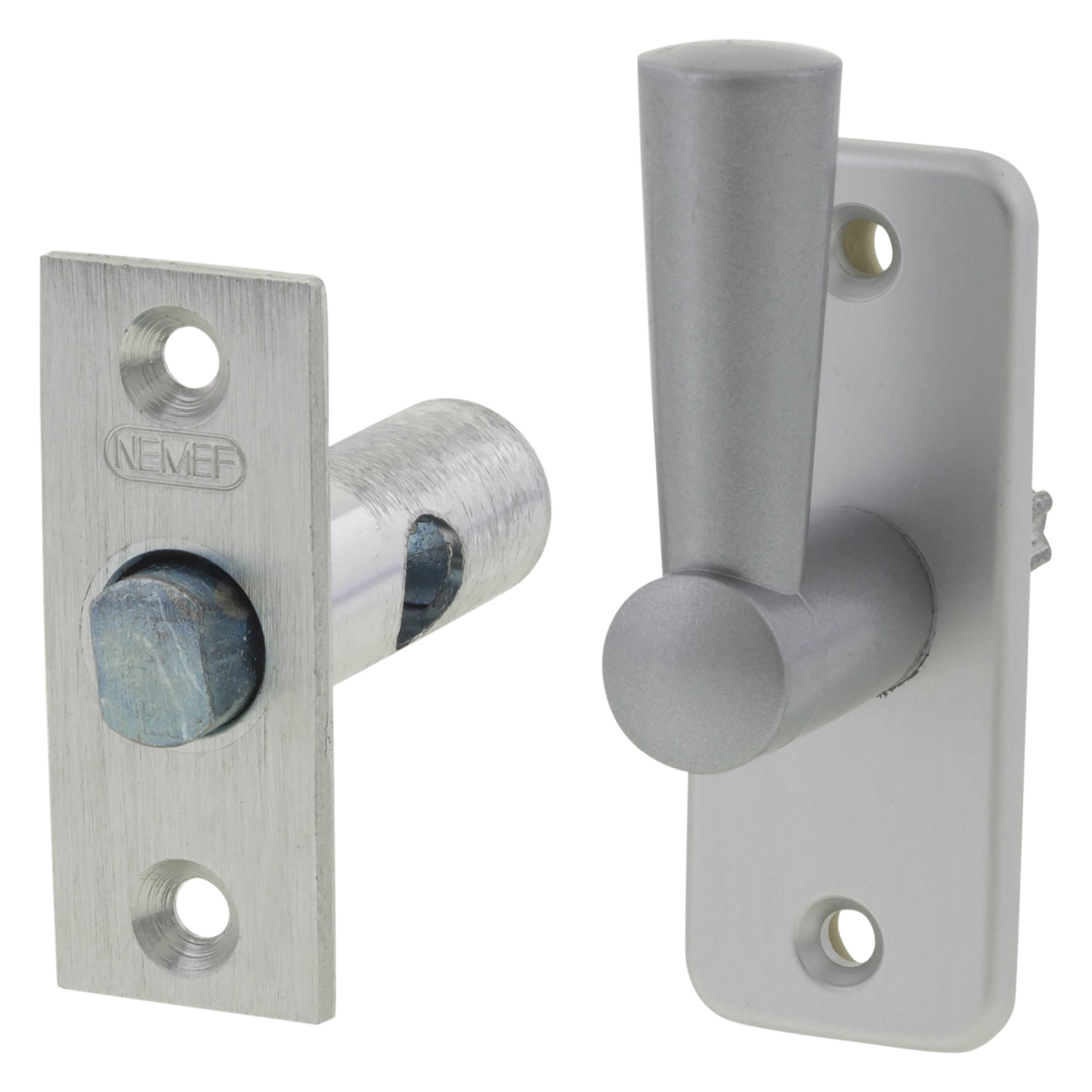 Nemef insteekgrendel 2600/4 aluminium, productfoto vooraanzicht