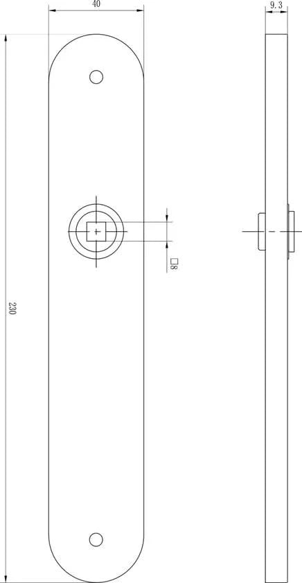 Impresso London Mat zwart op Ovaal schild met schroeven - Deurbeslag-expert