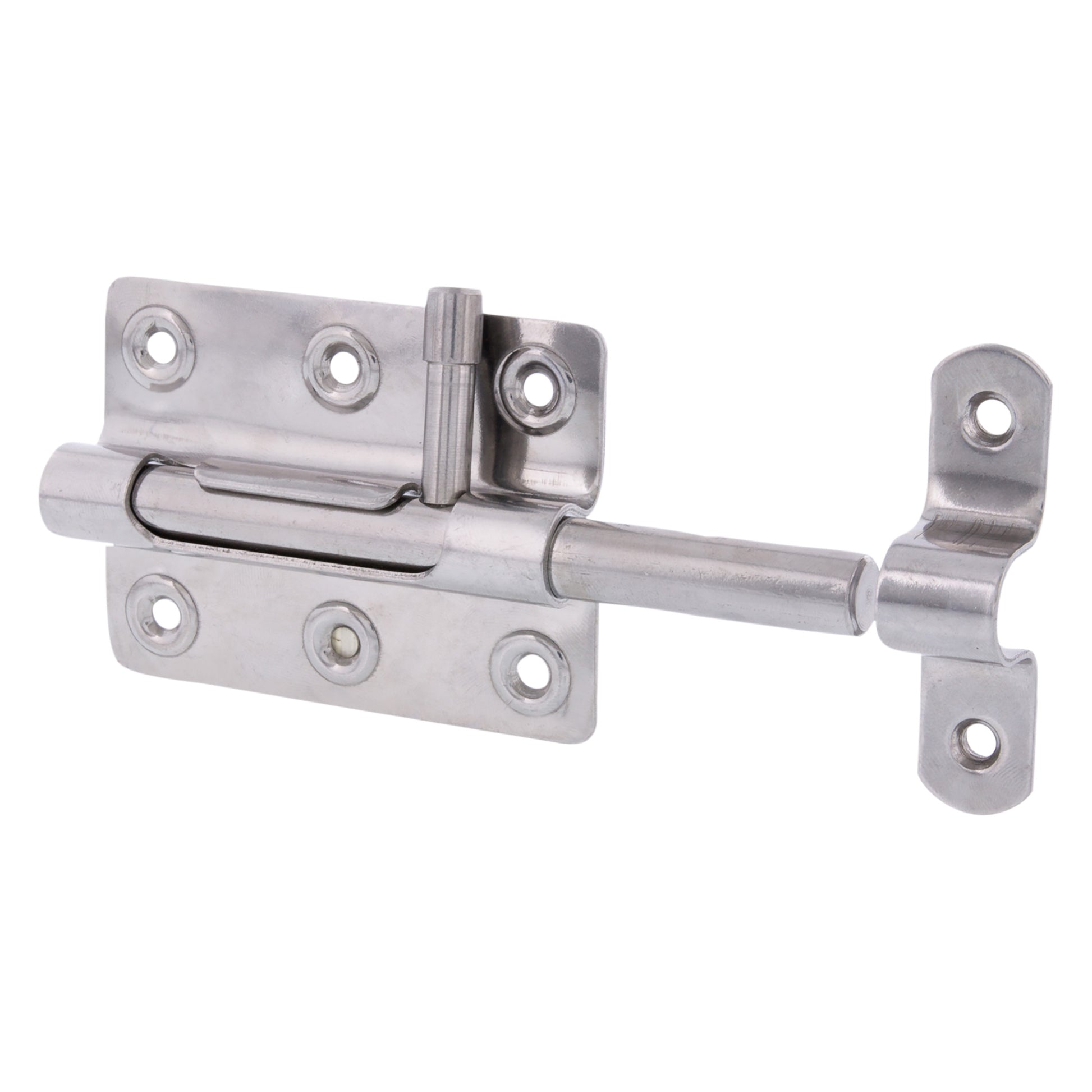 Starx Grendel 80 mm met sluitplaat RVS vooraanzicht