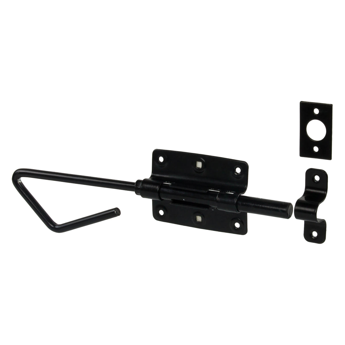 Starx staartgrendel - met handgreep en sluitplaat - zwaar - 250 mm - zwart gelakt
