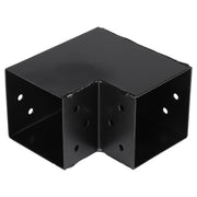 Starx Paalverbinder type L 9x9 cm zwart vooraanzicht