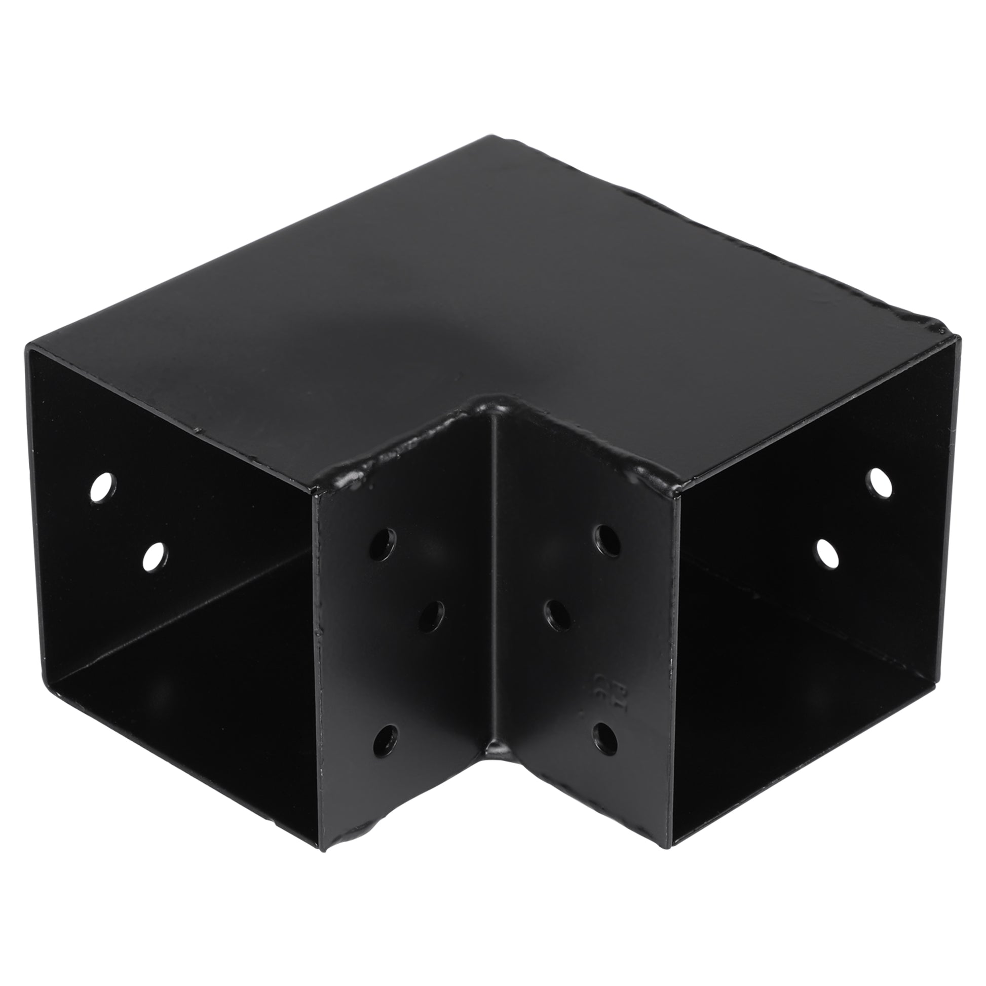 Starx Paalverbinder type L 9x9 cm zwart vooraanzicht