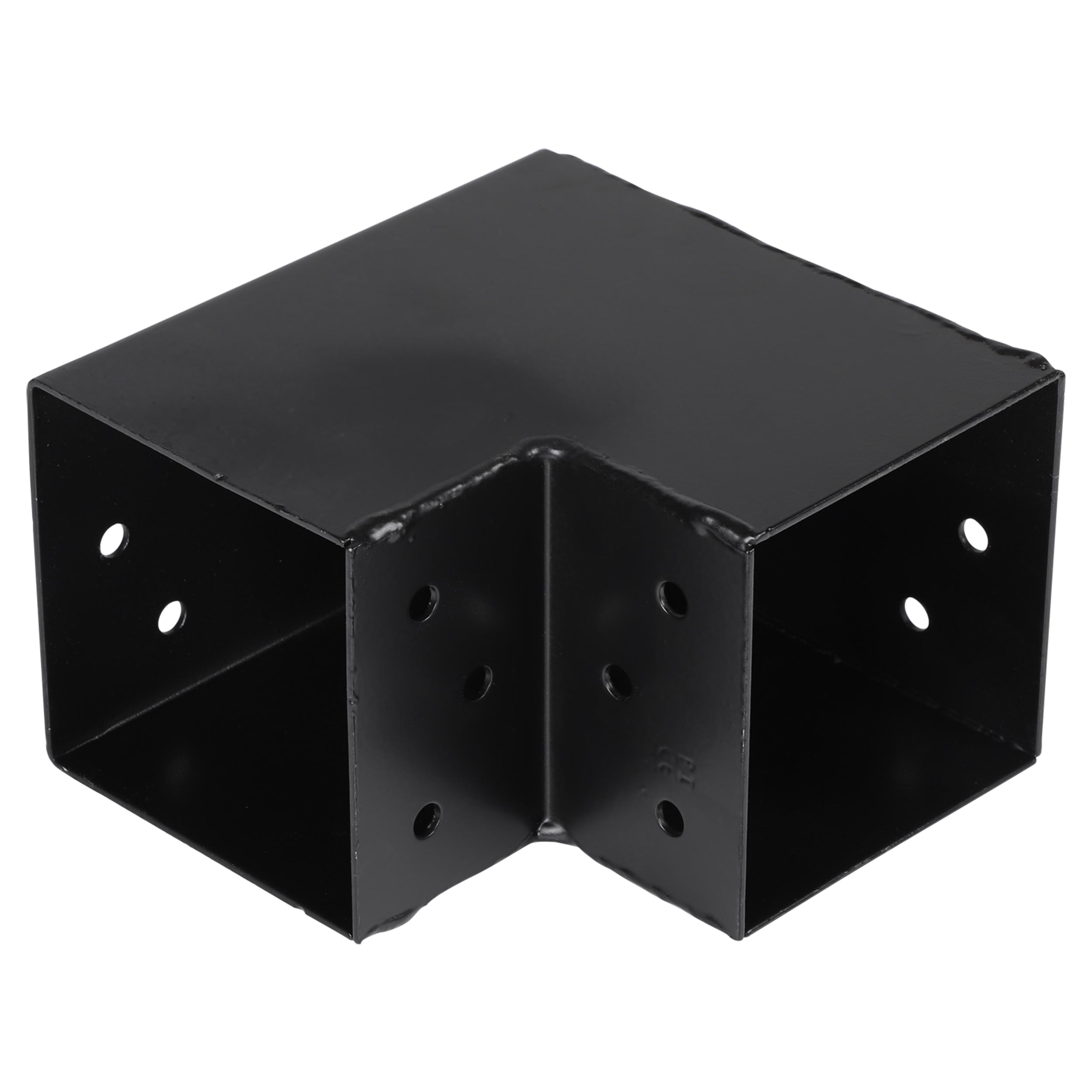 Starx Paalverbinder type L 9x9 cm zwart vooraanzicht