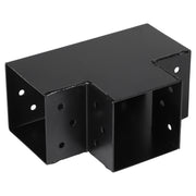 Starx Paalverbinder type T 9x9 cm zwart vooraanzicht