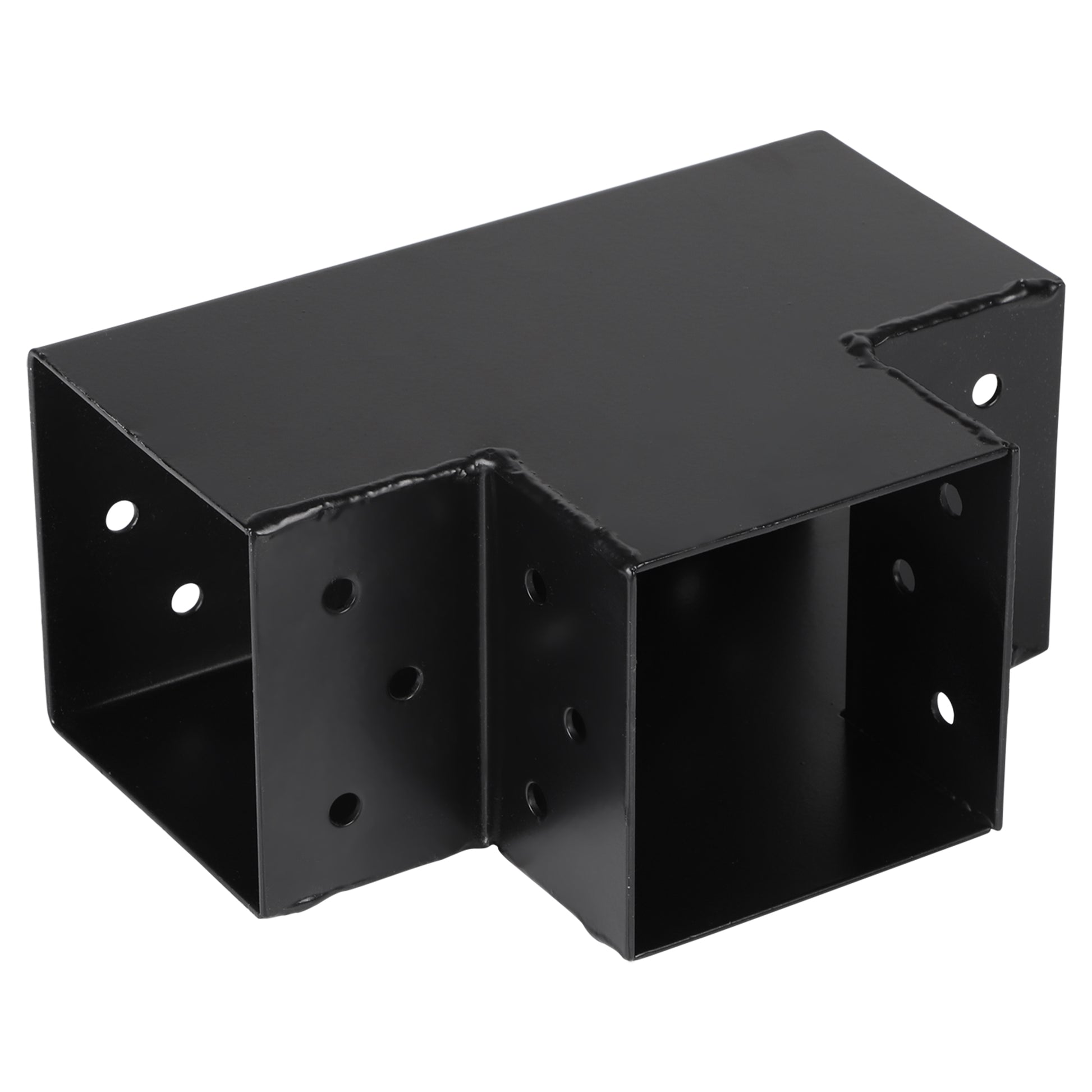 Starx Paalverbinder type T 9x9 cm zwart vooraanzicht