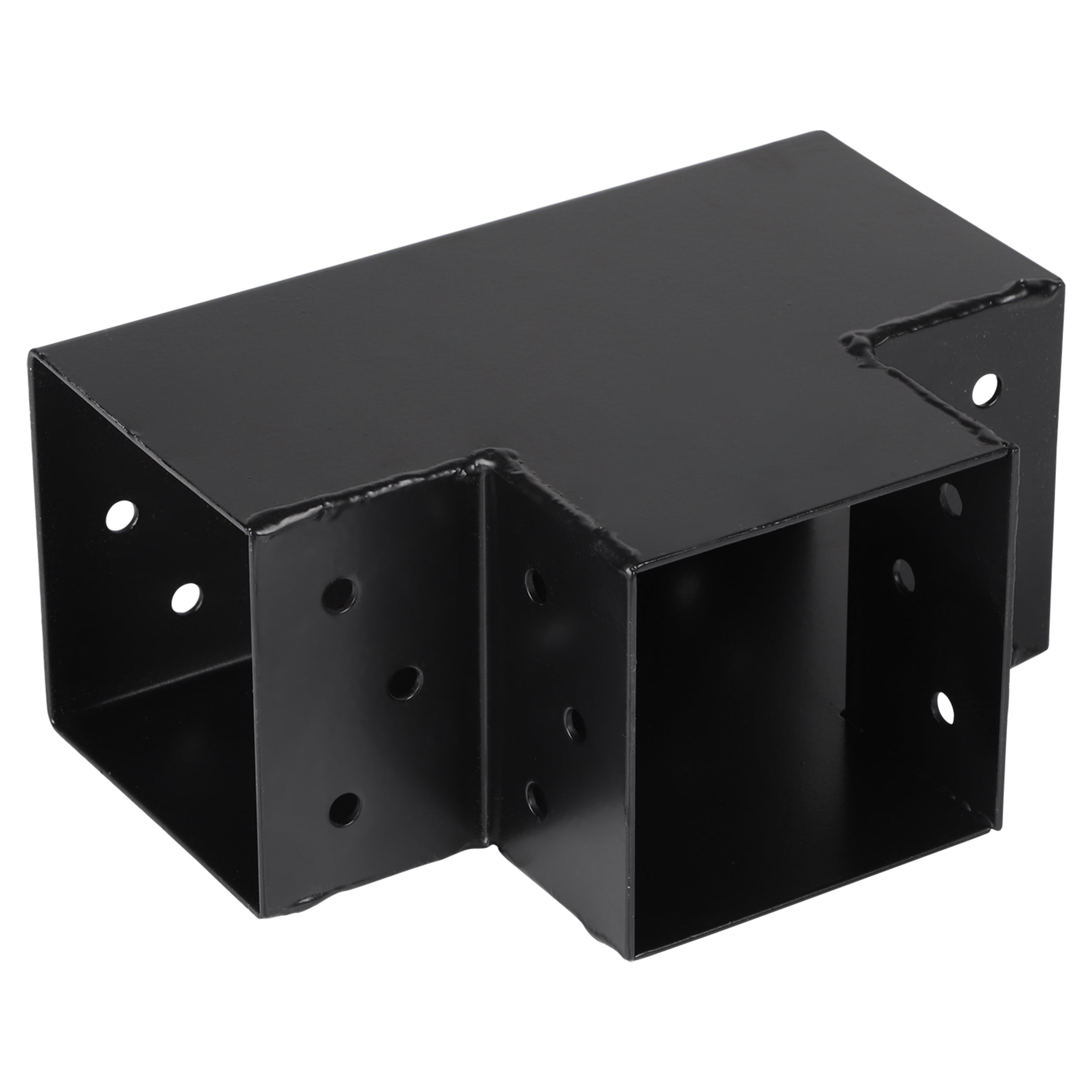 Starx Paalverbinder type T 9x9 cm zwart vooraanzicht