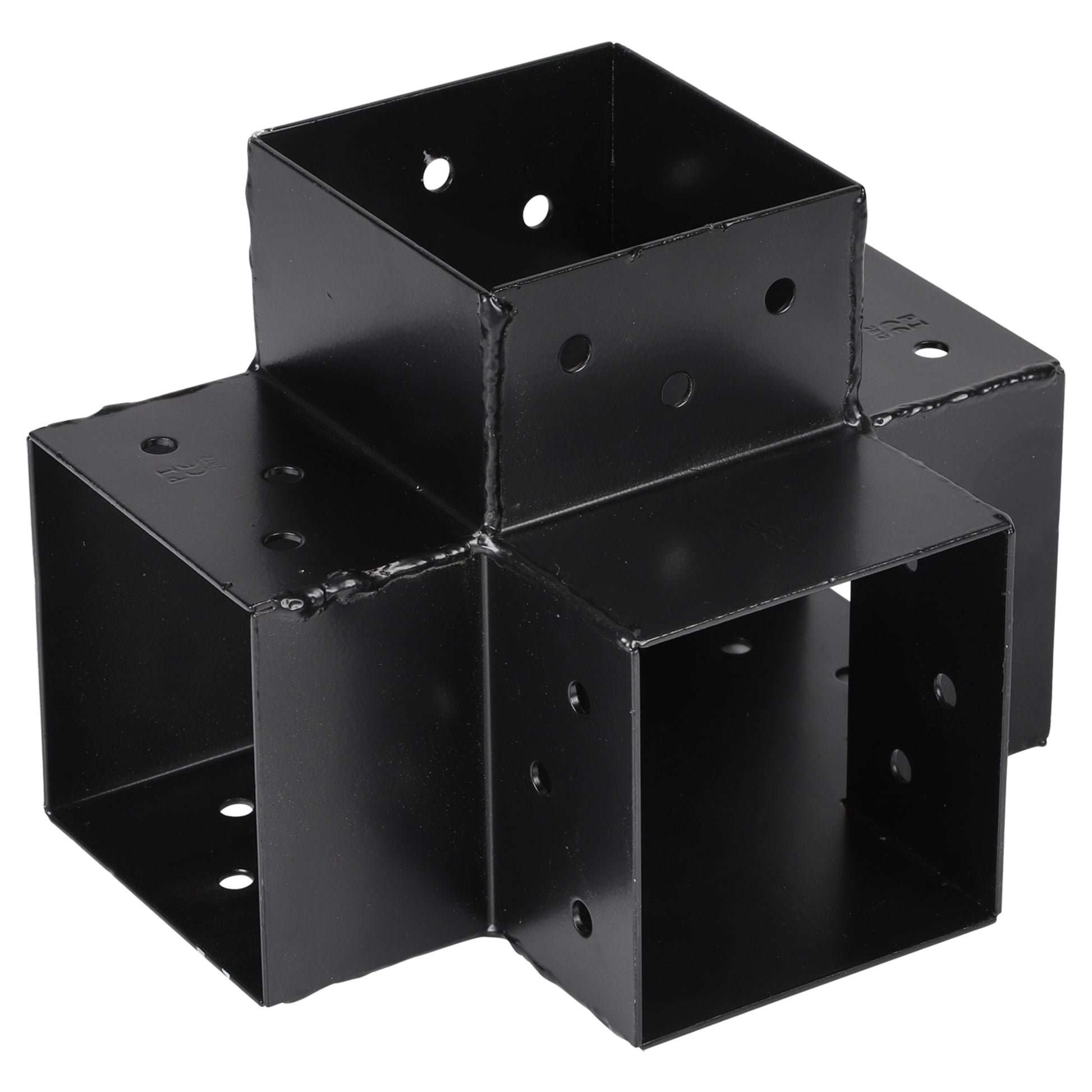 Starx Paalverbinder type X 9x9 cm zwart vooraanzicht