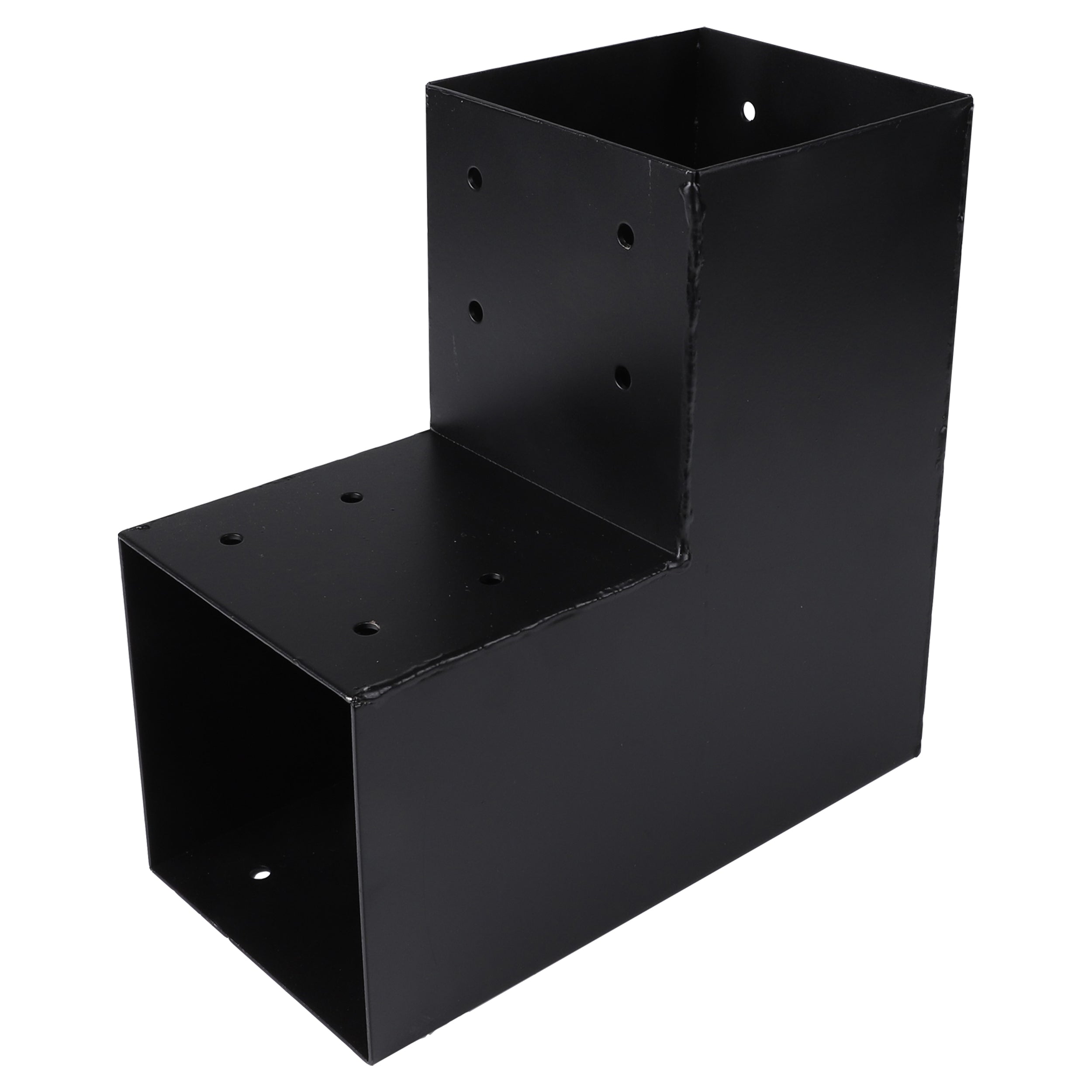 Starx Paalverbinder type L 12x12 cm zwart vooraanzicht