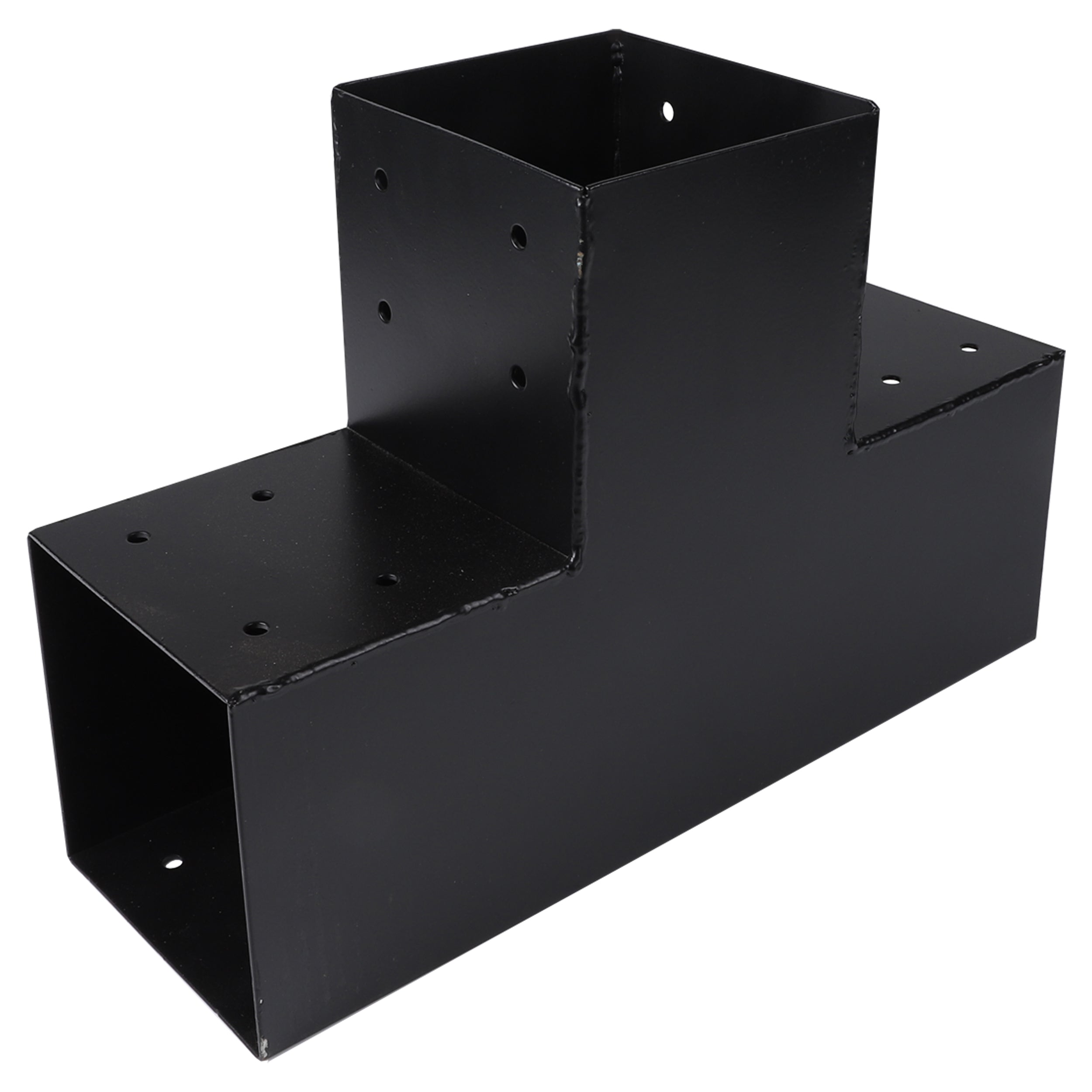 Starx Paalverbinder type T 12x12 cm zwart vooraanzicht
