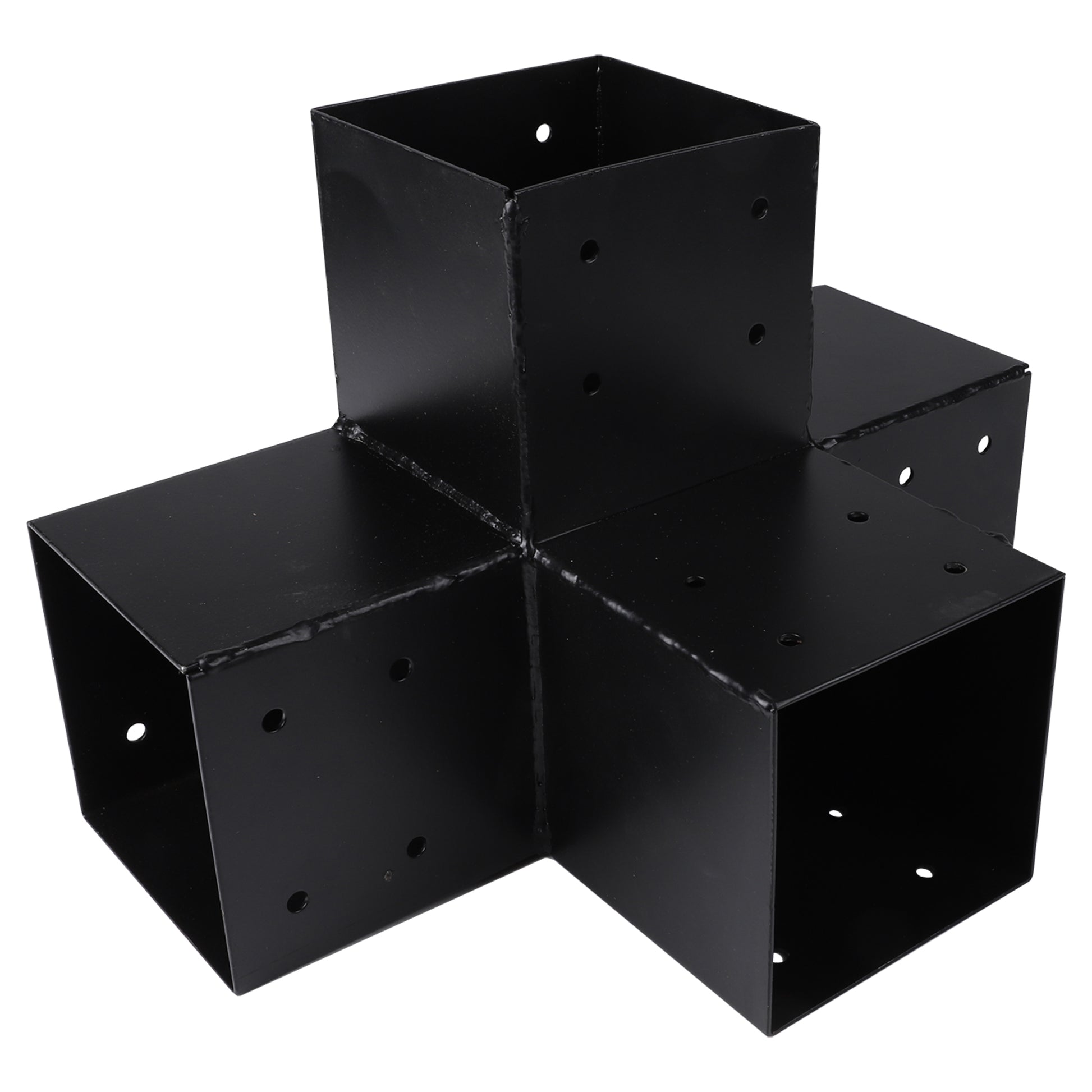 Starx Paalverbinder type X 12x12 cm zwart vooraanzicht